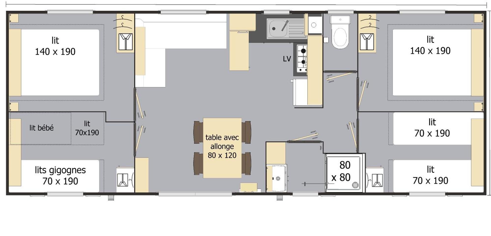 Mobil Home Xxl 4 Chambres - Camping Le Clos Cacheleux Miannay Oda fotoğraf